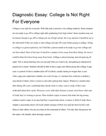 How to write a diagnostic essay about yourself